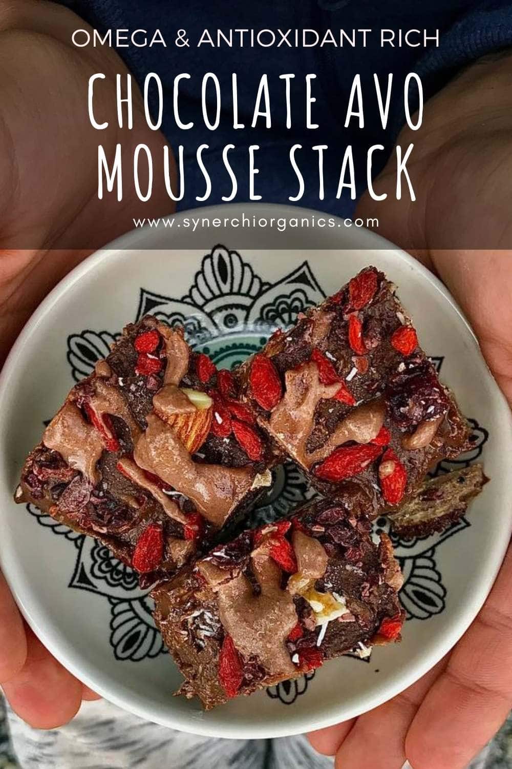 Chocolate Avo Mousse stack - healthy vegan dessert recipe